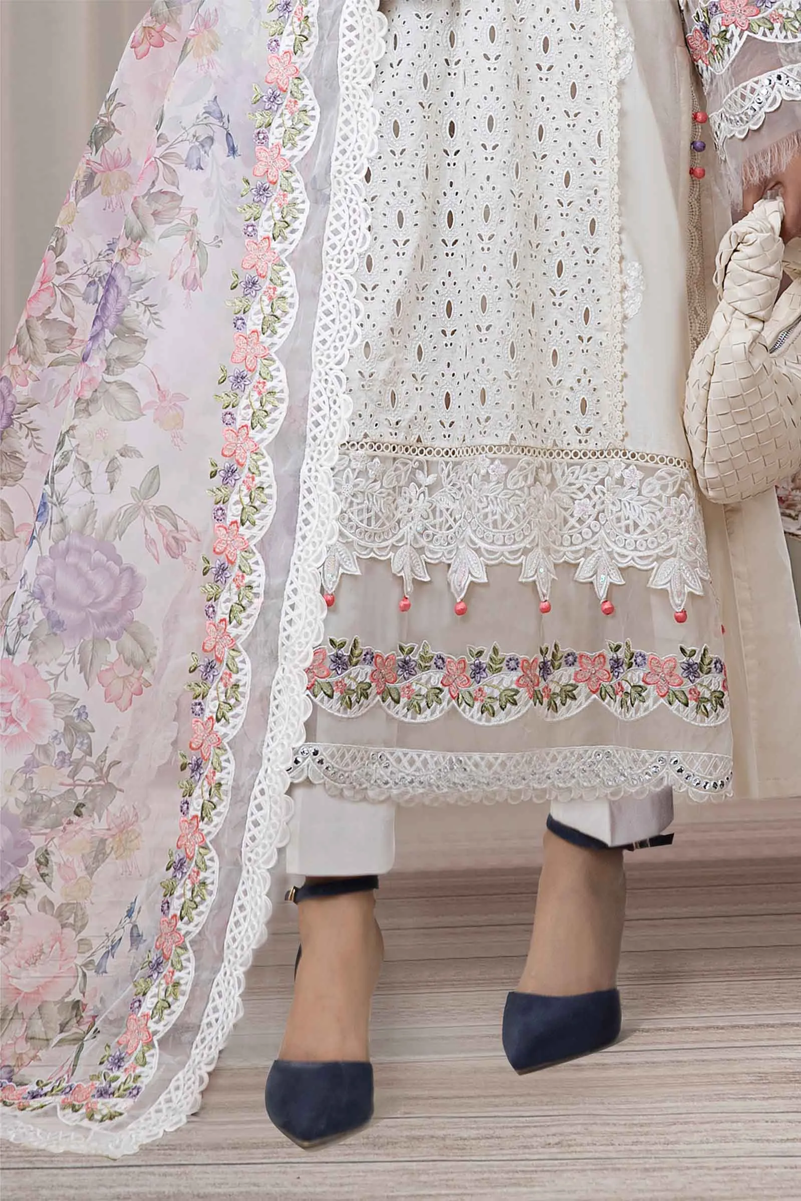 3 Piece Embroidered Dobby Suit | DW-EF24-30