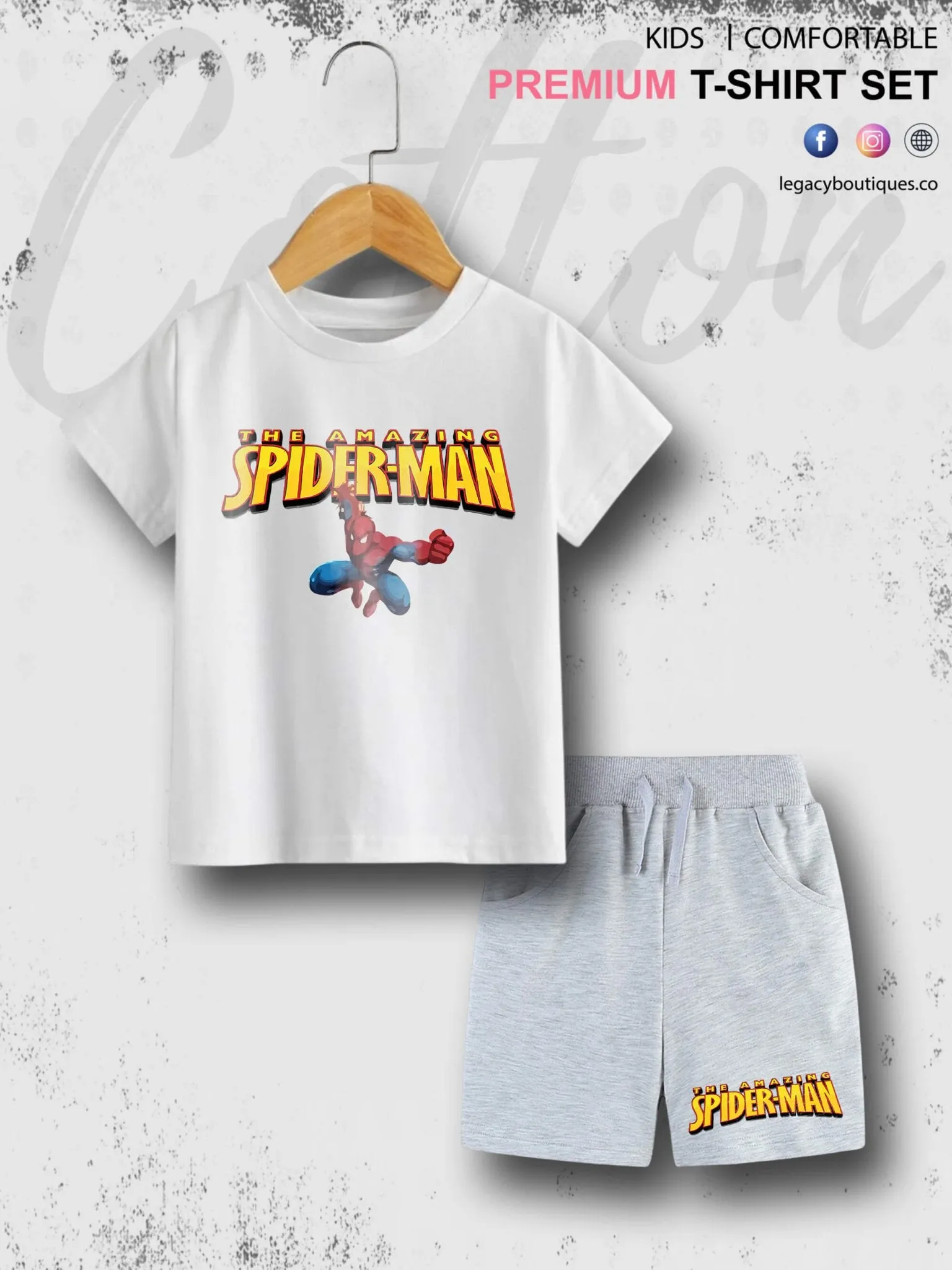 6 Month To 6 Year Babies The Amazing Print High Quality T-shirt Set