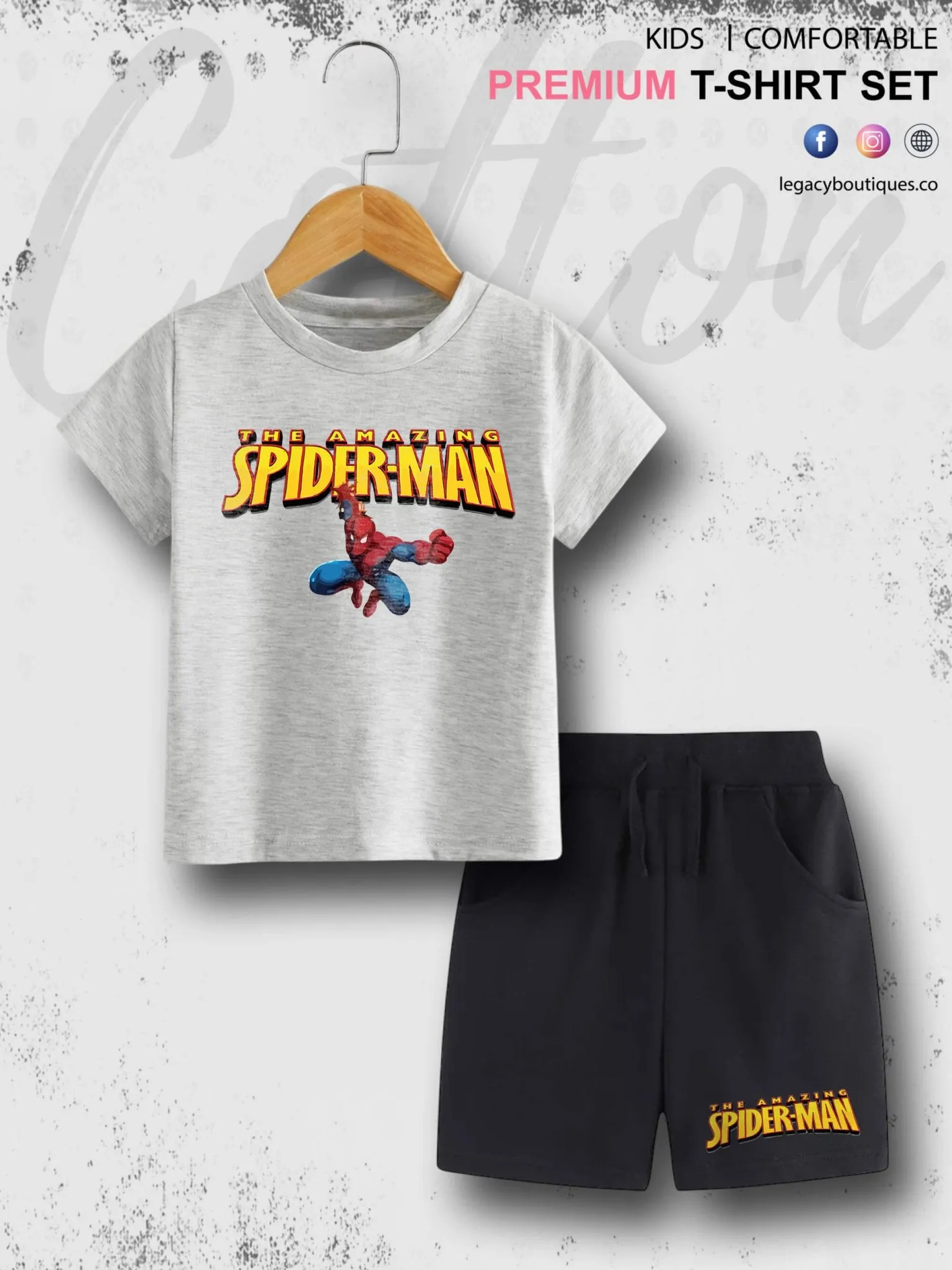6 Month To 6 Year Babies The Amazing Print High Quality T-shirt Set