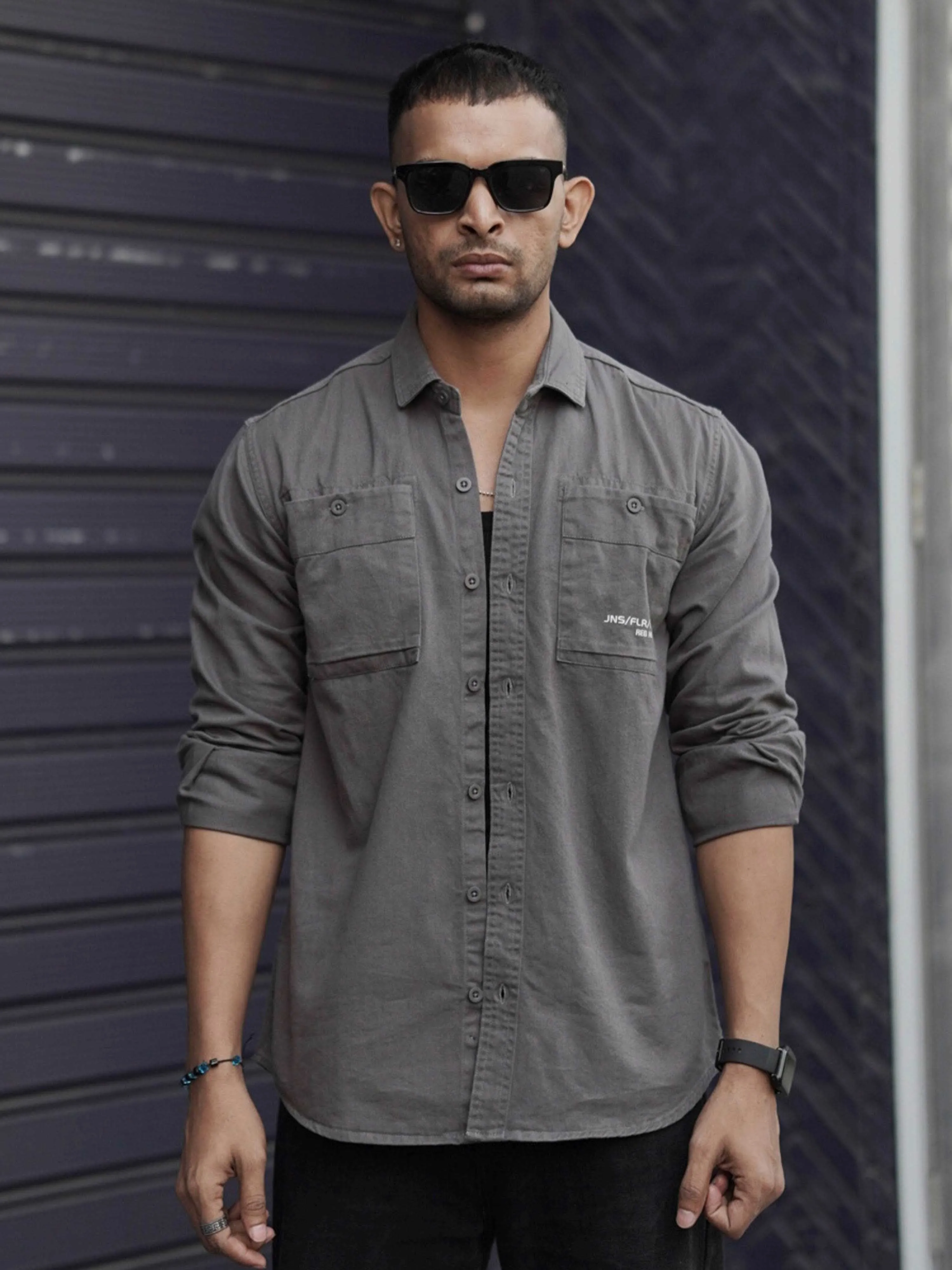 Ash Grey Solid Shirt
