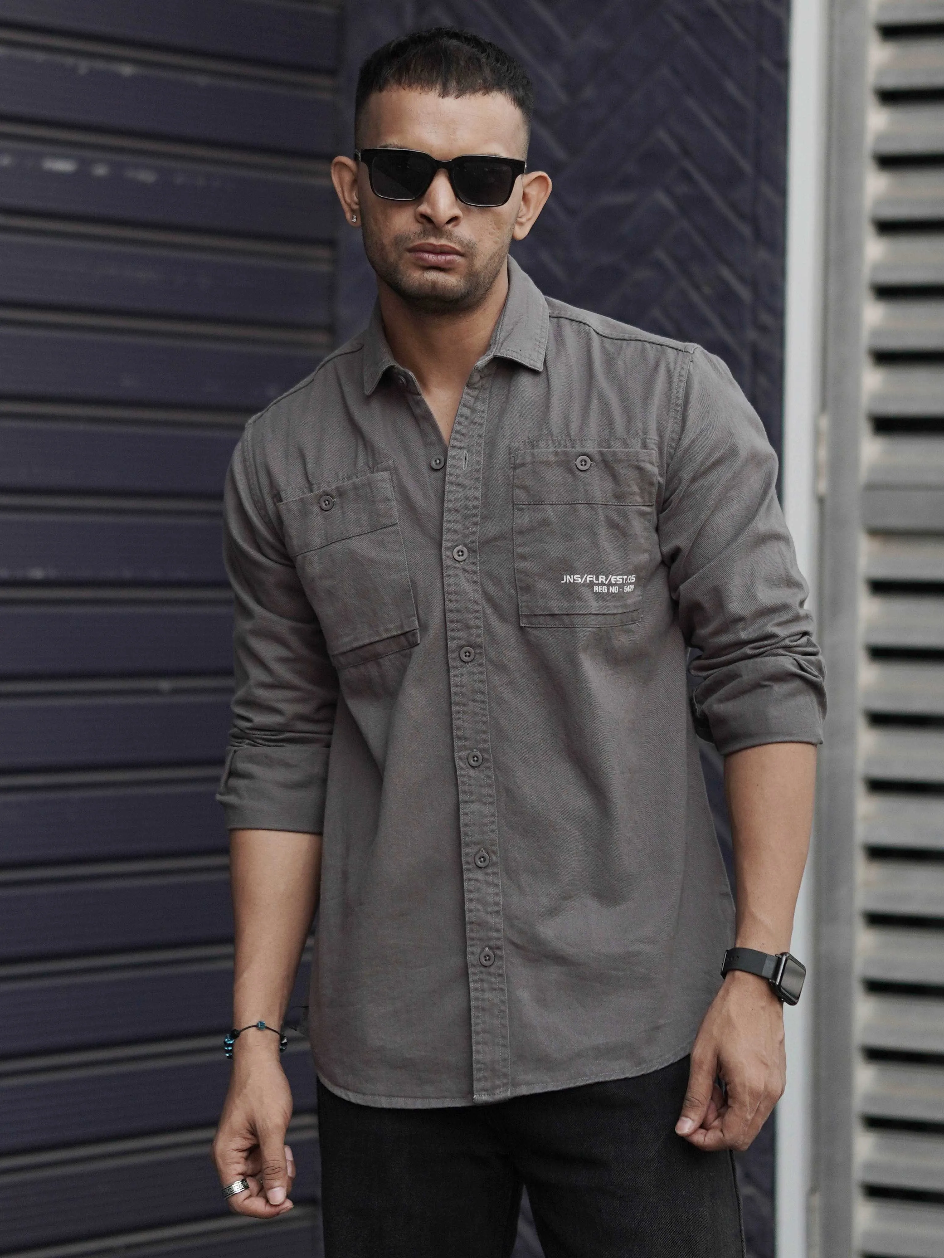 Ash Grey Solid Shirt