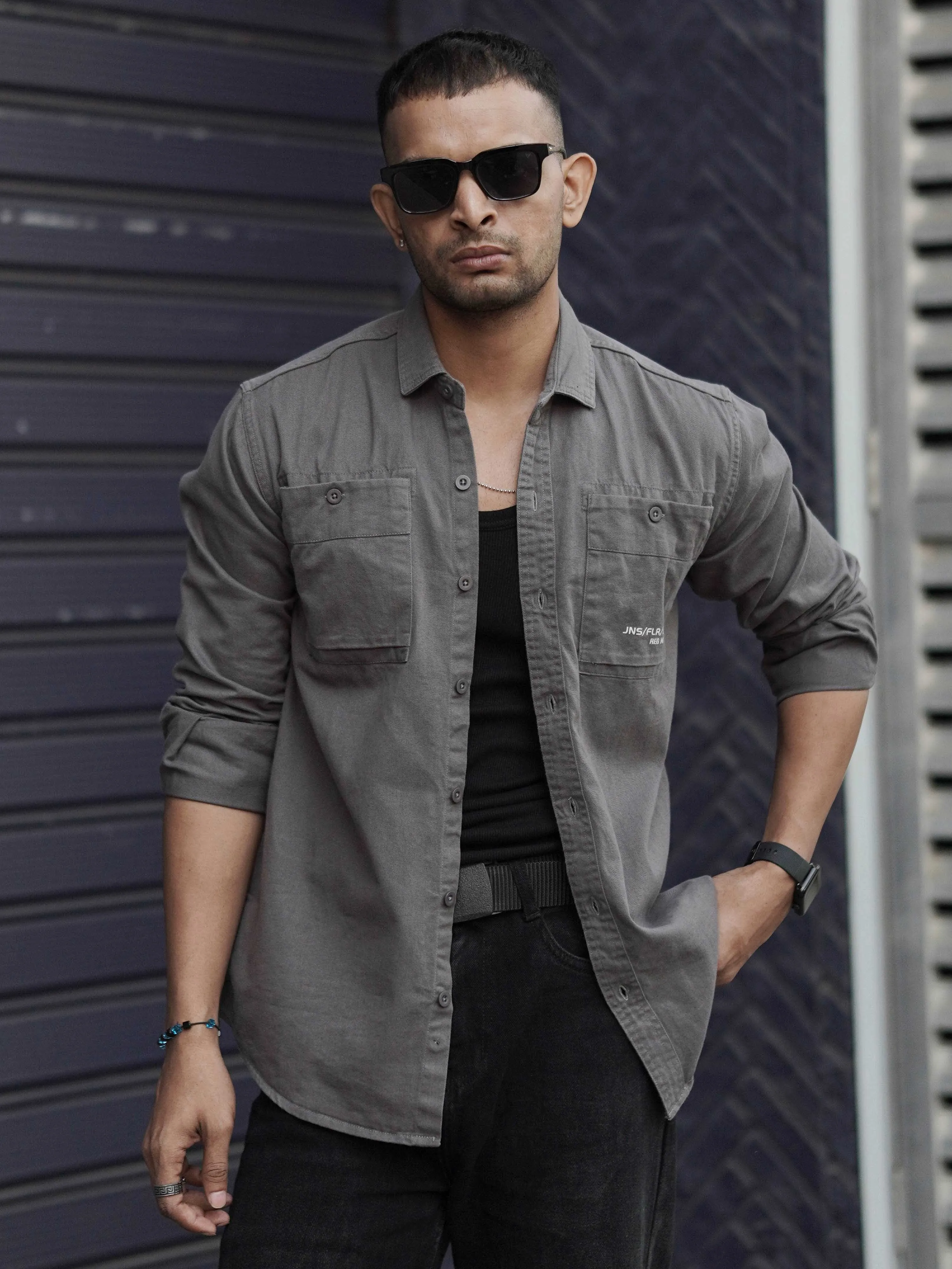 Ash Grey Solid Shirt