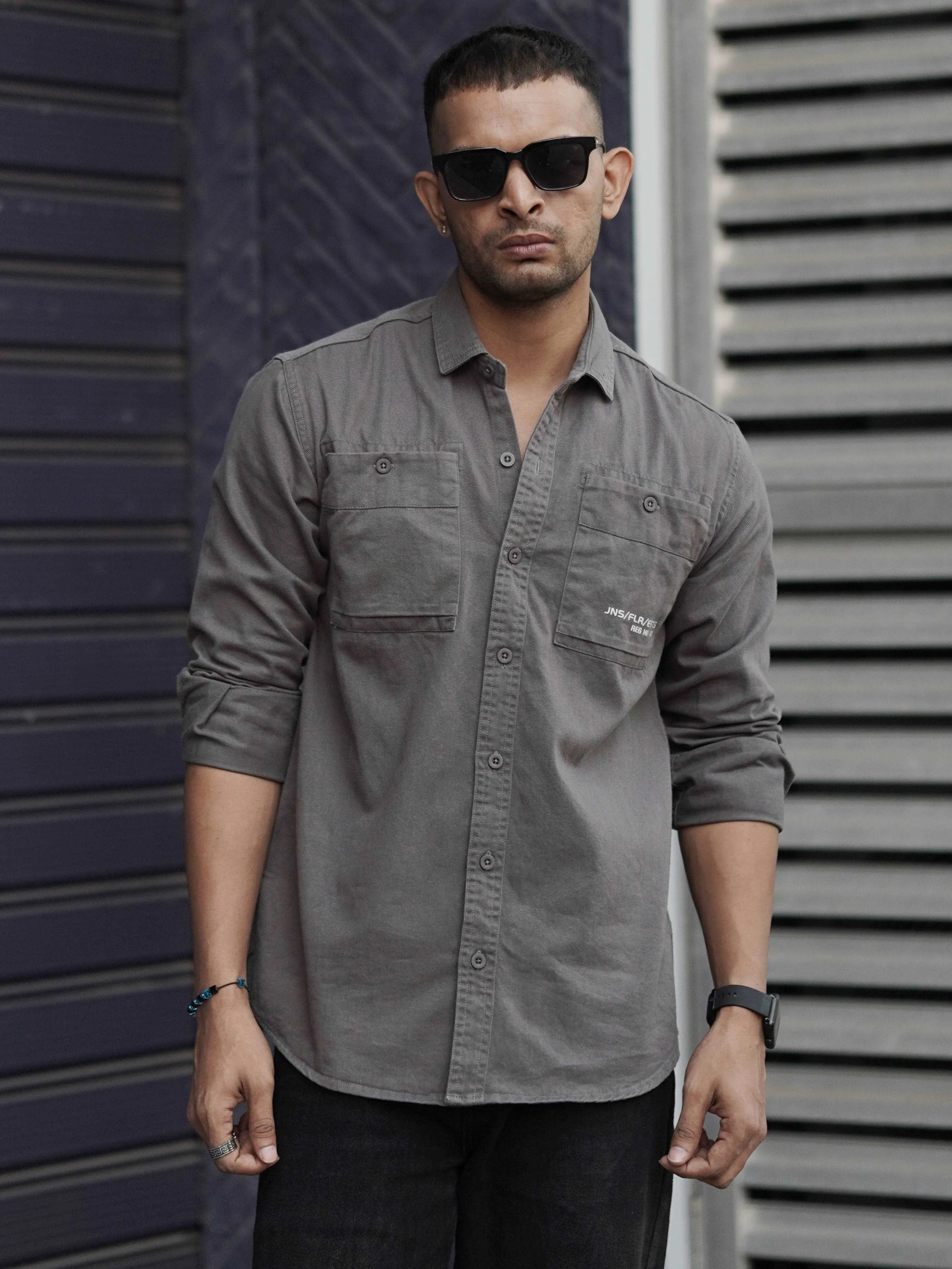 Ash Grey Solid Shirt
