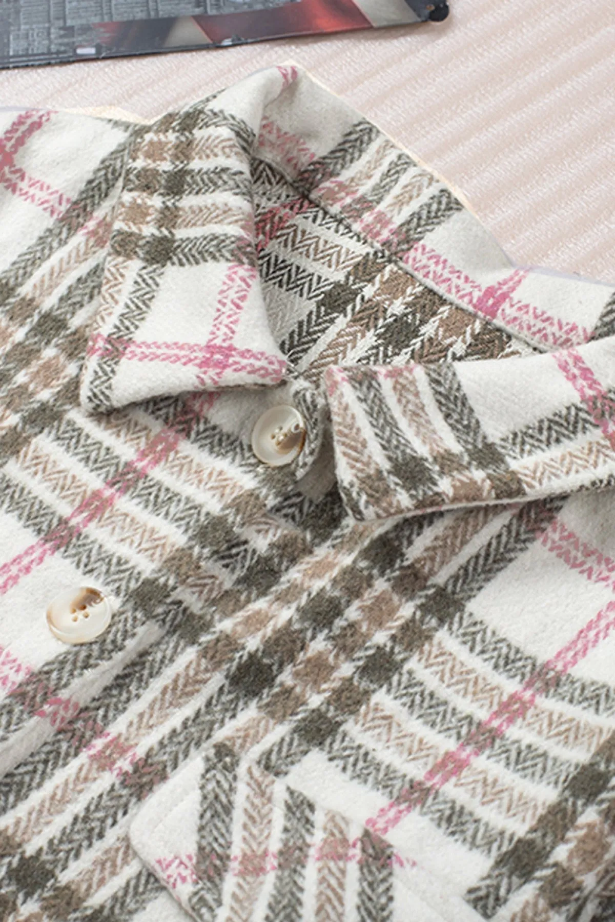 Autumn Sunsets Flannel Buttoned Plaid Shacket