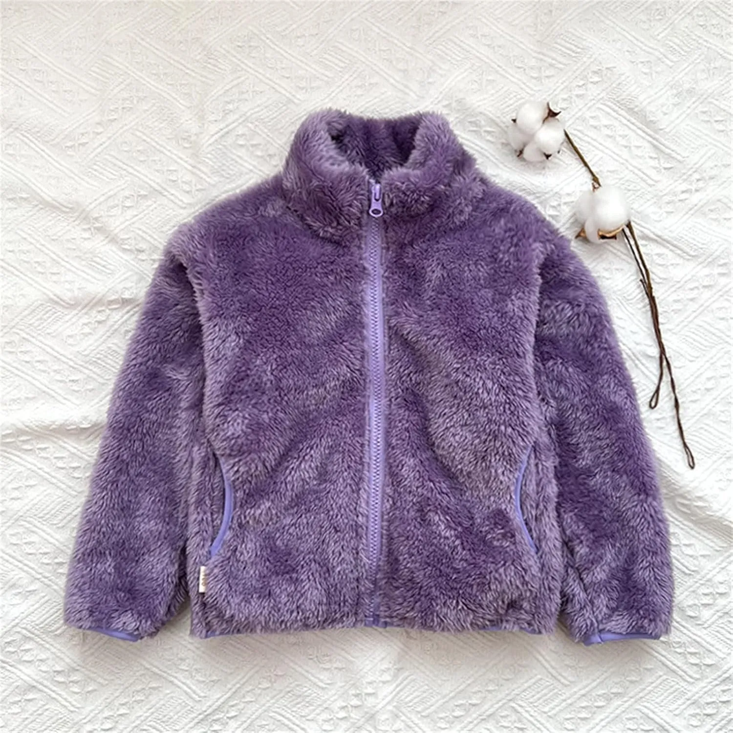 Baby Boys Girls Sherpa Fleece Jacket Full Zip Fall Windproof Coat Toddler Fuzzy Fleece Sweatshirt Kids Winter Coat