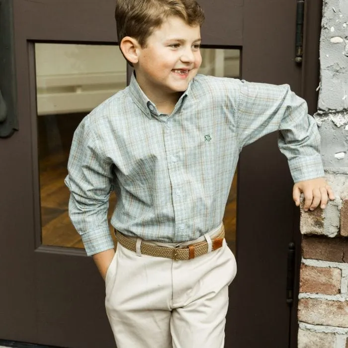 Bailey Boys Roscoe Button Down Shirt -Brownstone