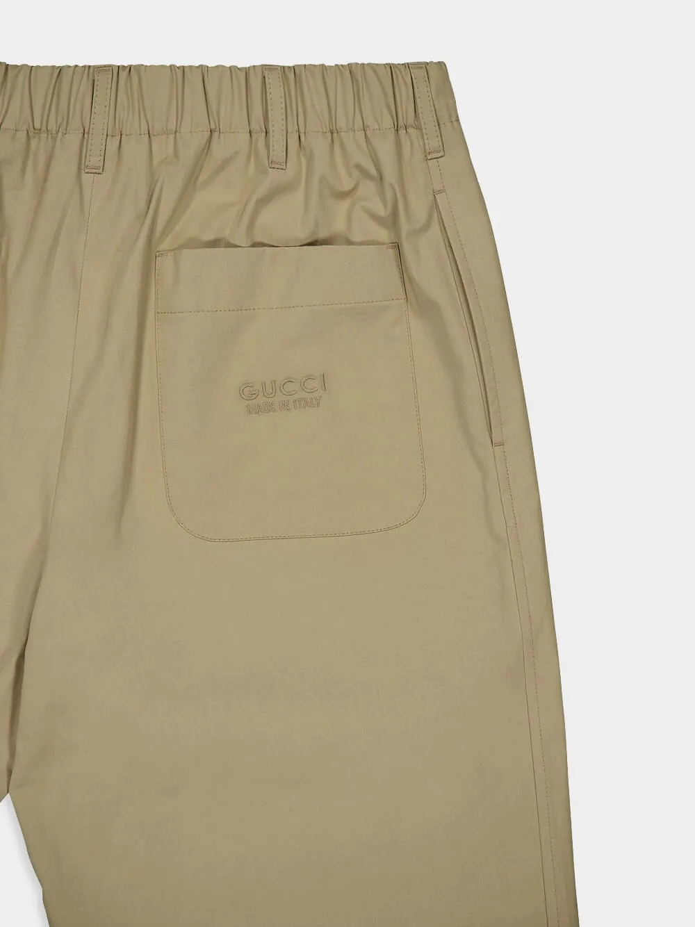 Beige Cotton Poplin Trousers