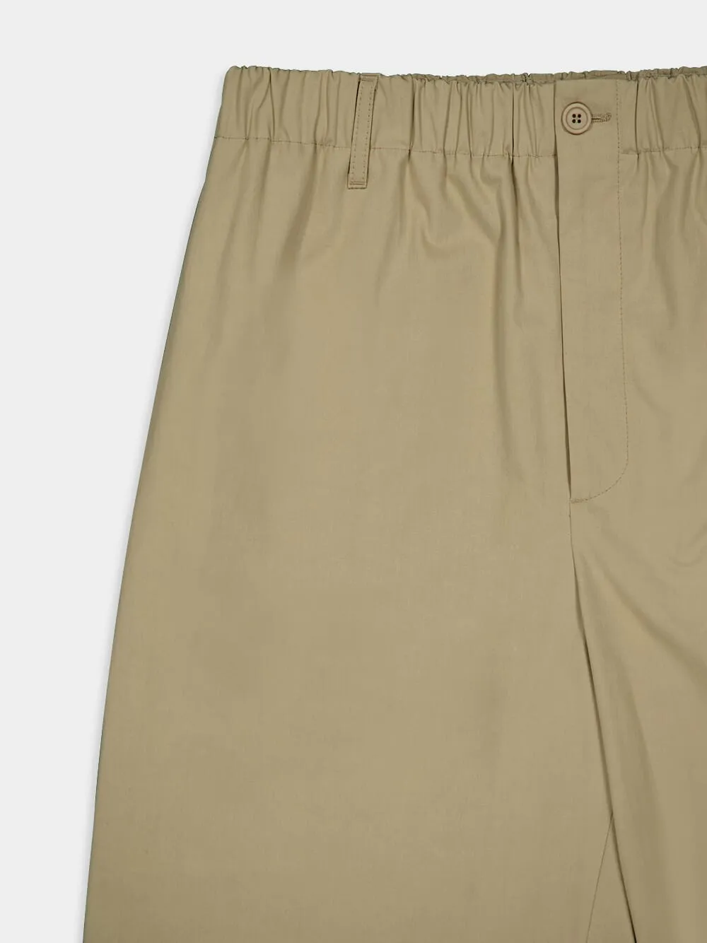 Beige Cotton Poplin Trousers
