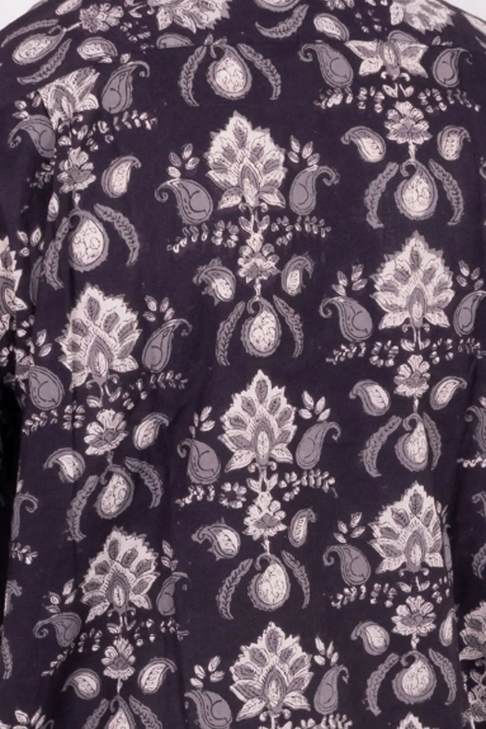Black Half Sleeve Jahota Printed Cotton Mens Shirt 10074327