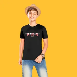 Blacktree (THHOR Series) Round Neck Reyon Black TEES for Kids