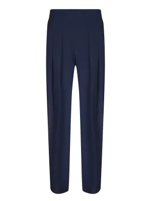 Blue Low Rise Pleated Trousers