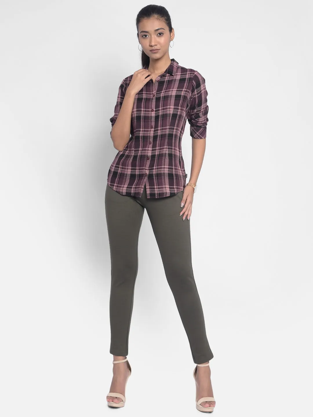 Brown Checked Shirts