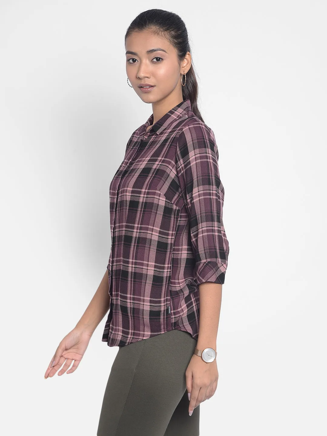 Brown Checked Shirts