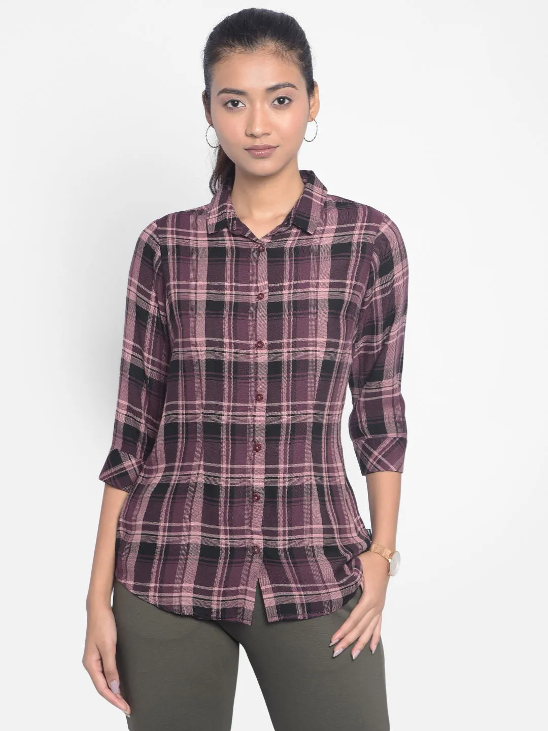 Brown Checked Shirts