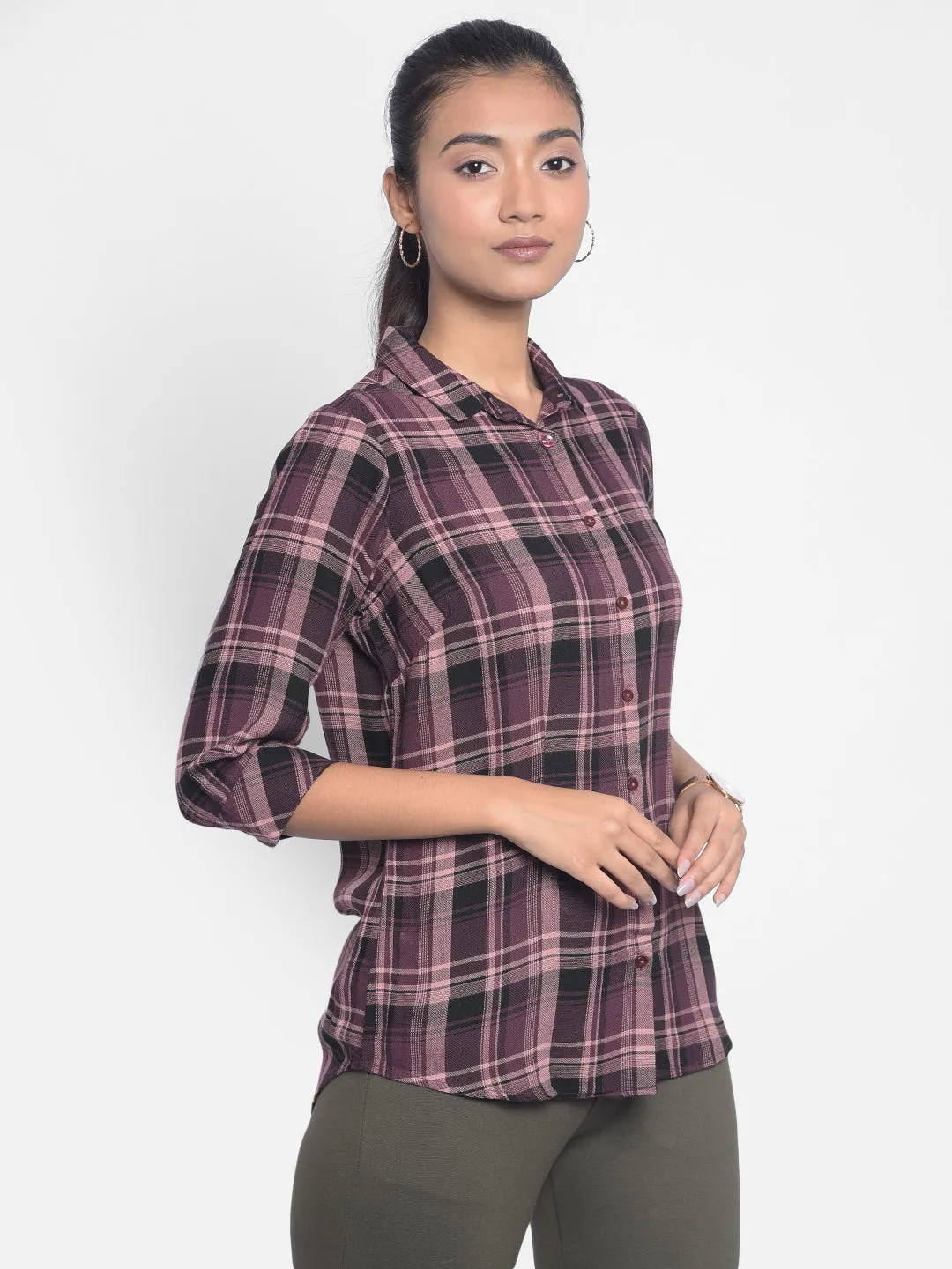 Brown Checked Shirts