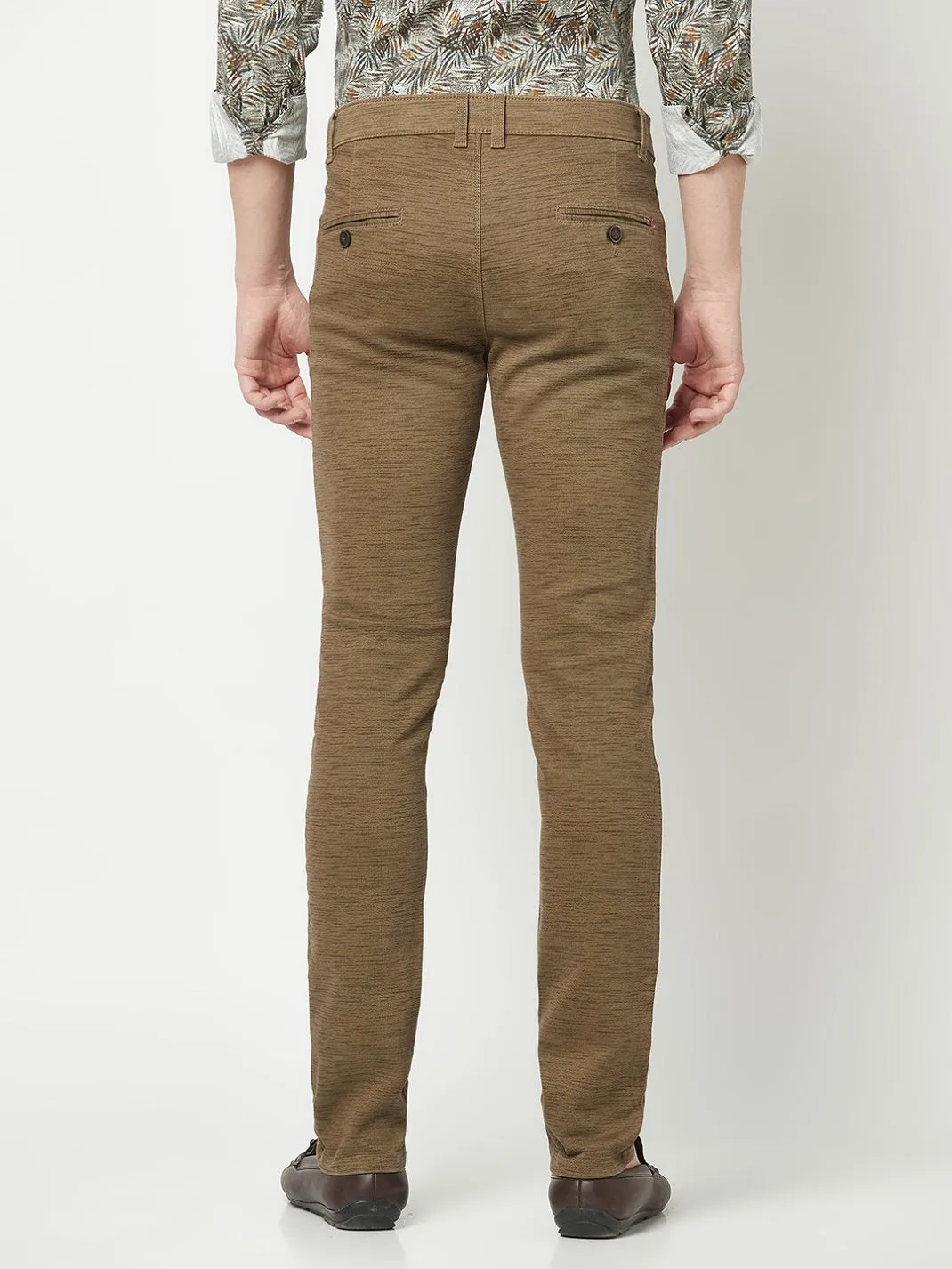Brown Textured Trousers