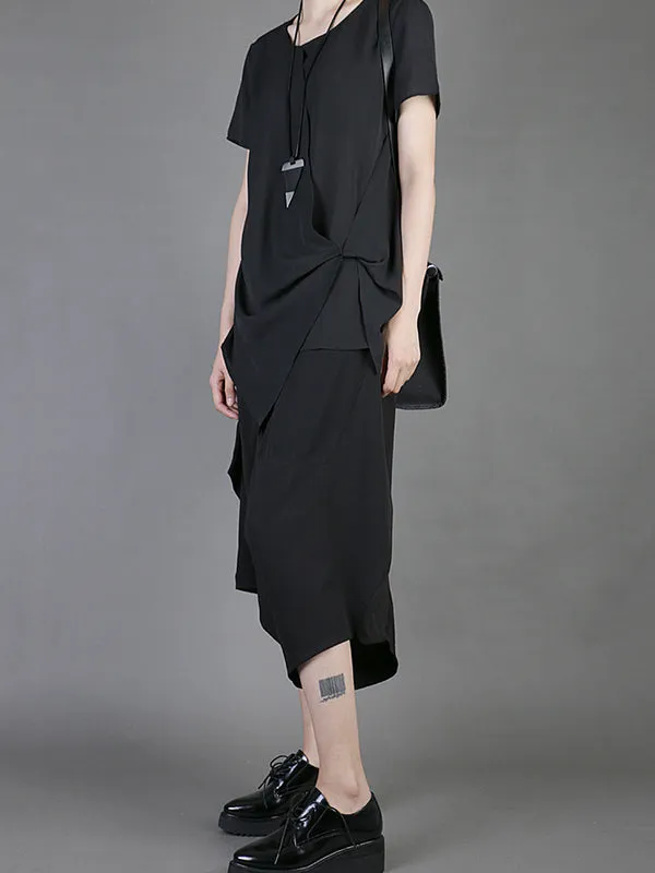 Casual Chiffon Cropped T-Shirt
