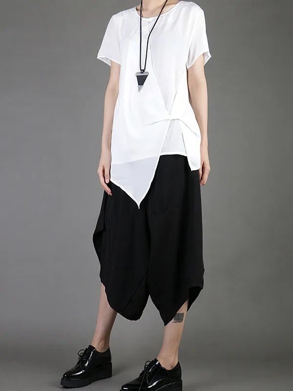 Casual Chiffon Cropped T-Shirt