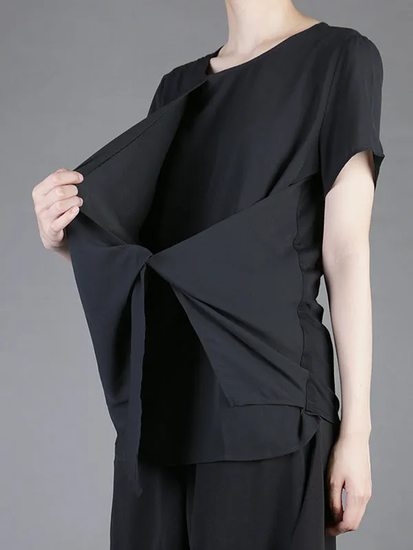 Casual Chiffon Cropped T-Shirt