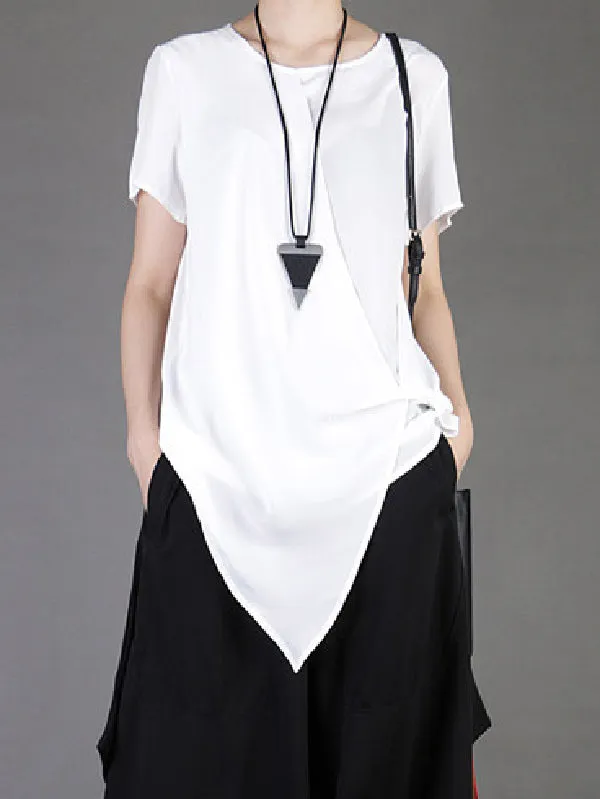 Casual Chiffon Cropped T-Shirt