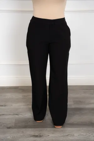 Cecilia - Black Wide-Leg Formal Pants