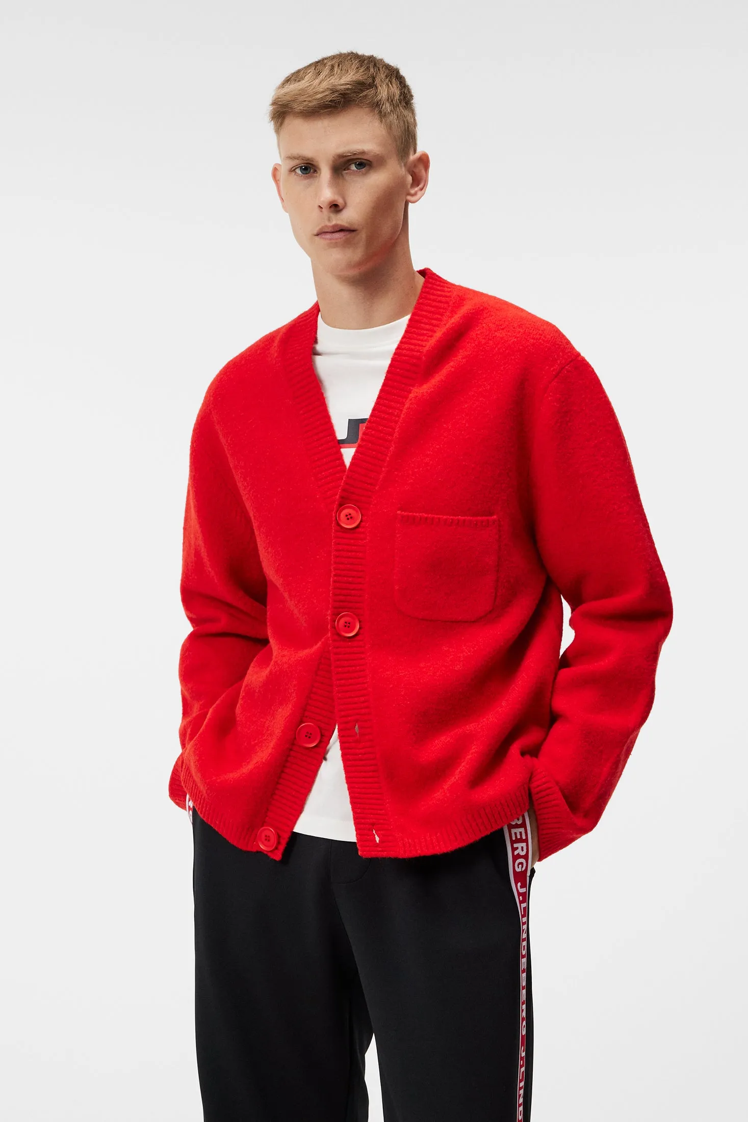 Clarke Knitted Cardigan / Fiery Red