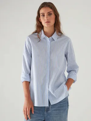 Cotton Stripe Shirt - Pool