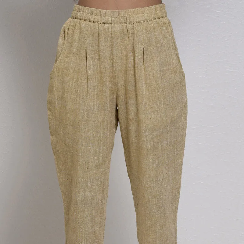 Cotton Trouser For Women | Regular Fit | Khaki