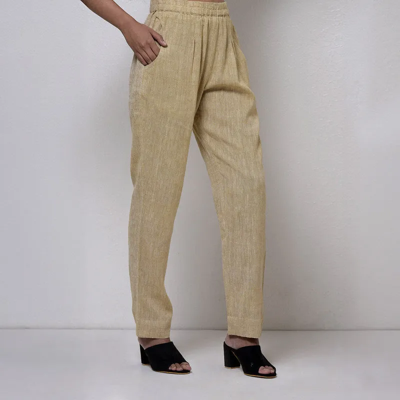 Cotton Trouser For Women | Regular Fit | Khaki