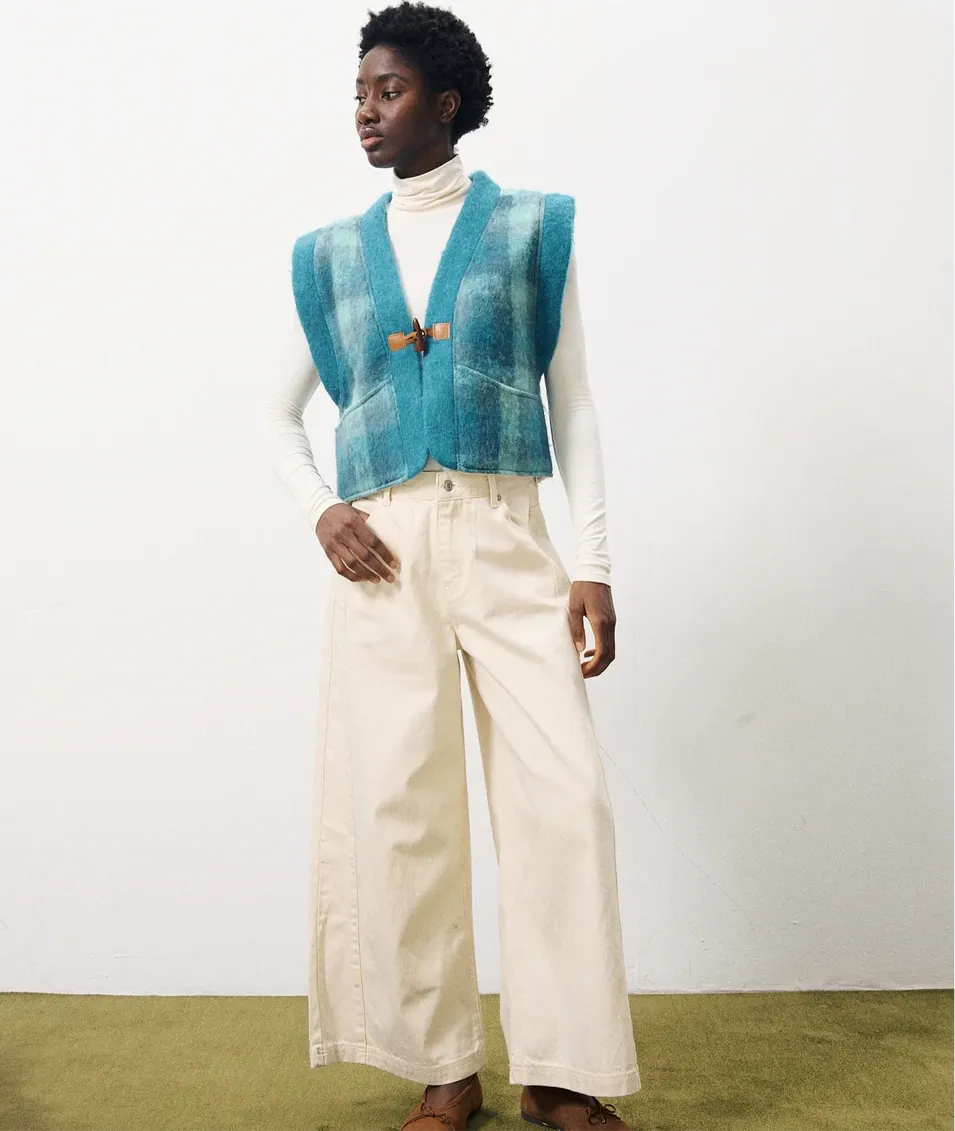 Cream Wide Leg Trousers