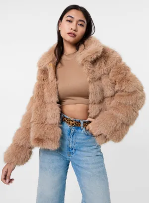 Cropped Fur Pelted Jacket