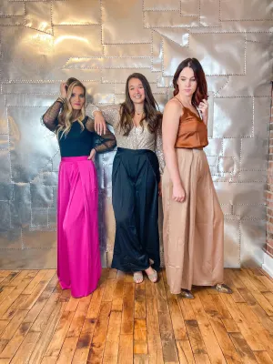 Danielle Pleated Wide Leg Pants