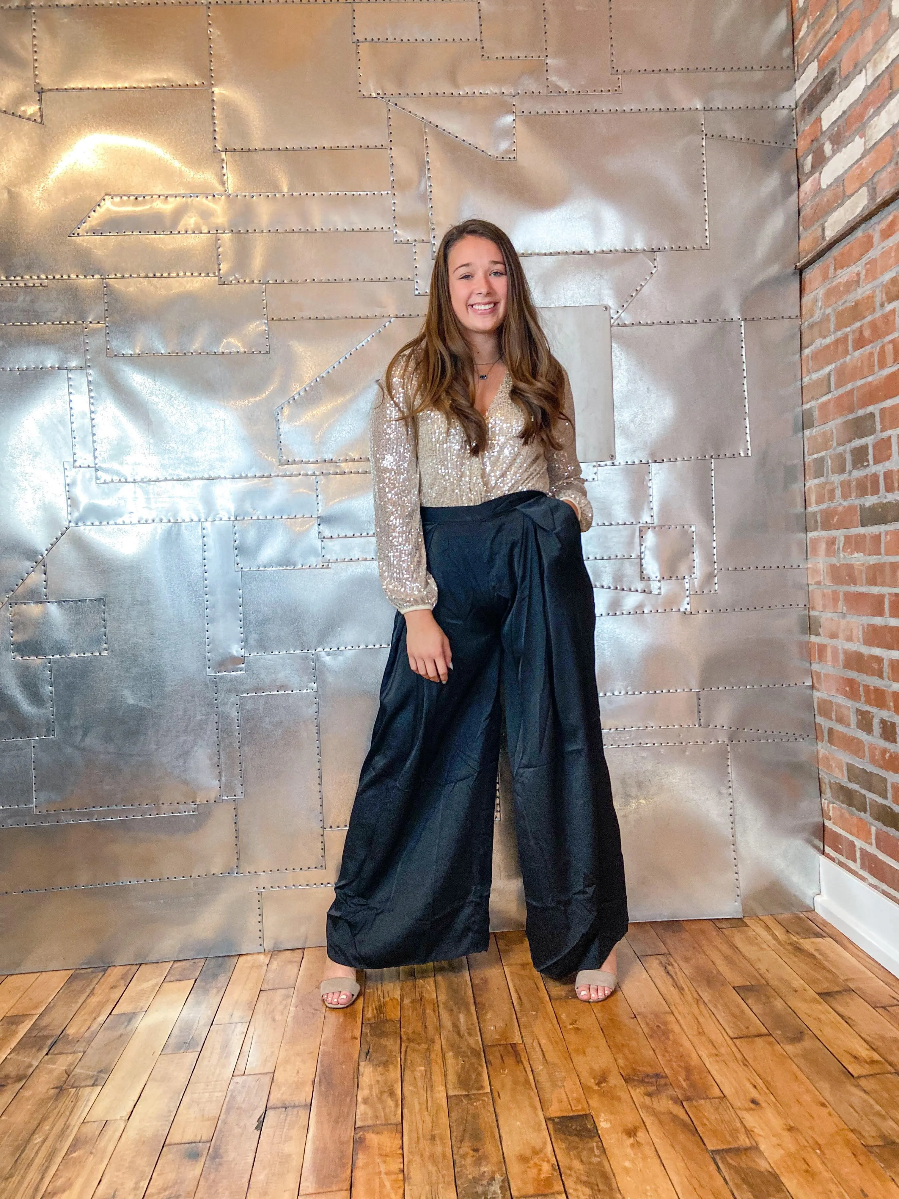 Danielle Pleated Wide Leg Pants
