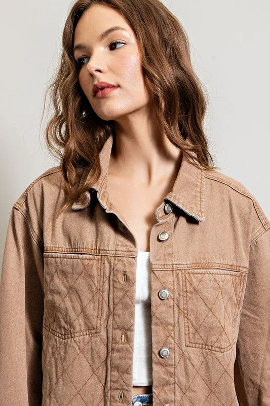 Eesome Quilted Button Down Jacket