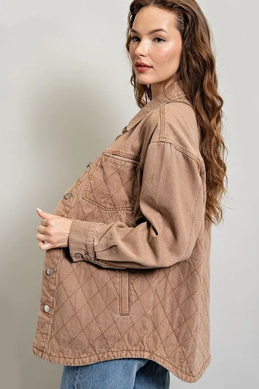 Eesome Quilted Button Down Jacket