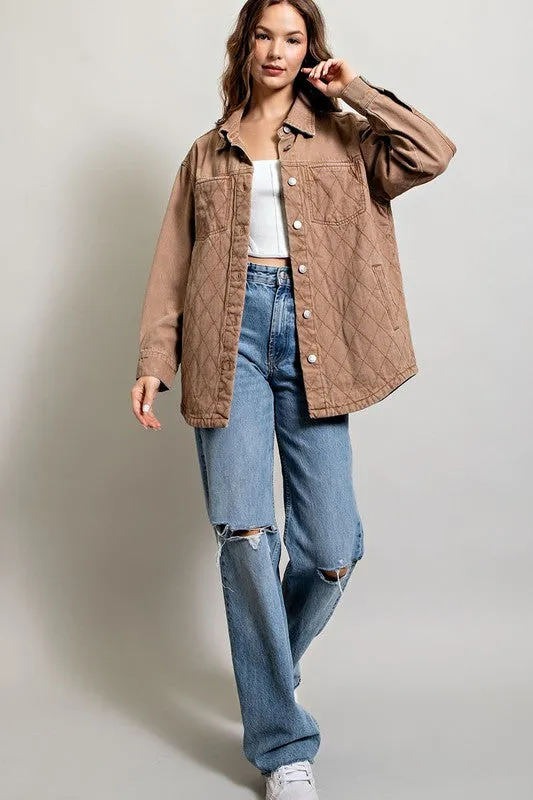 Eesome Quilted Button Down Jacket