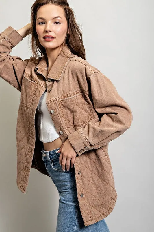 Eesome Quilted Button Down Jacket