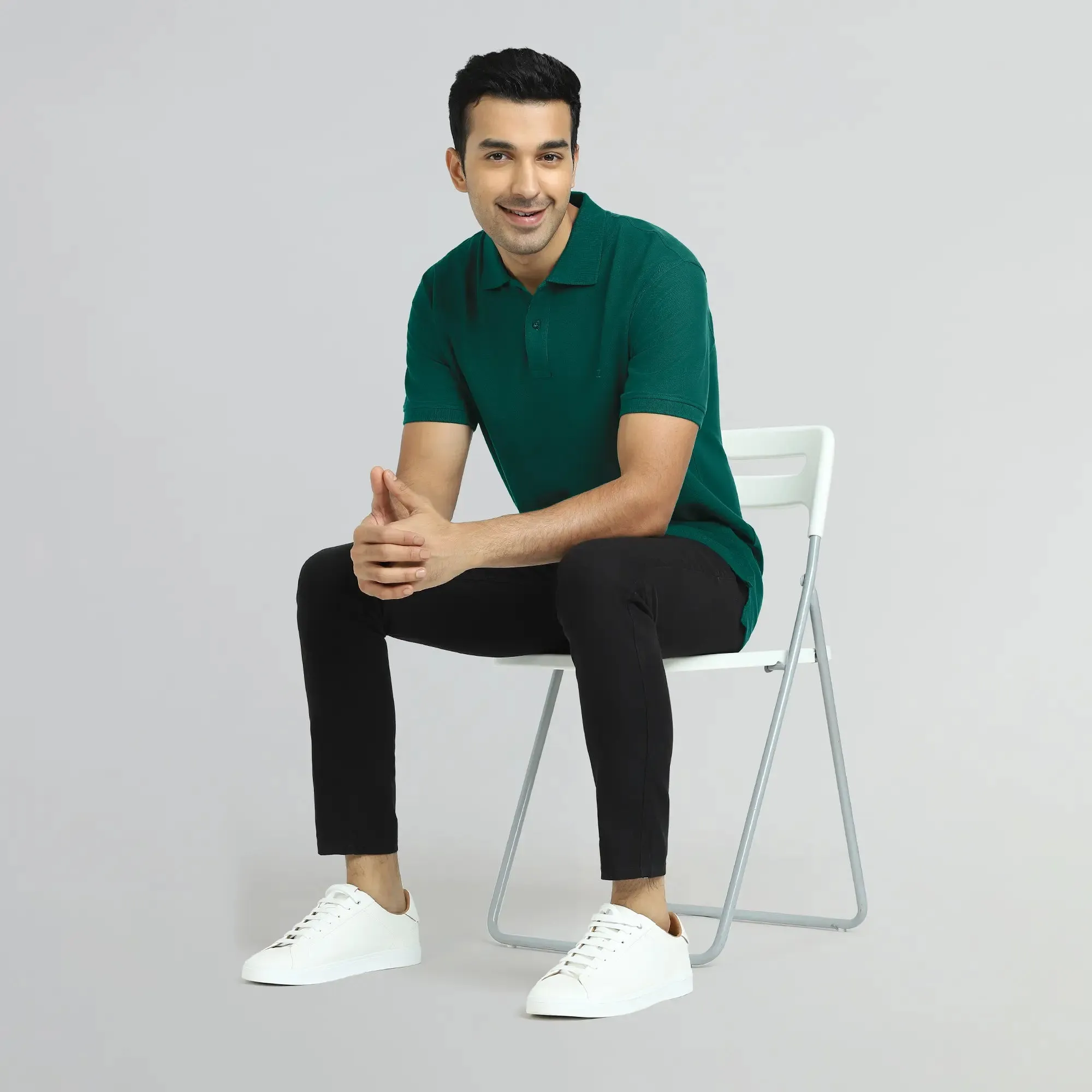 Element Combed Cotton Polo T-shirts Forest Green