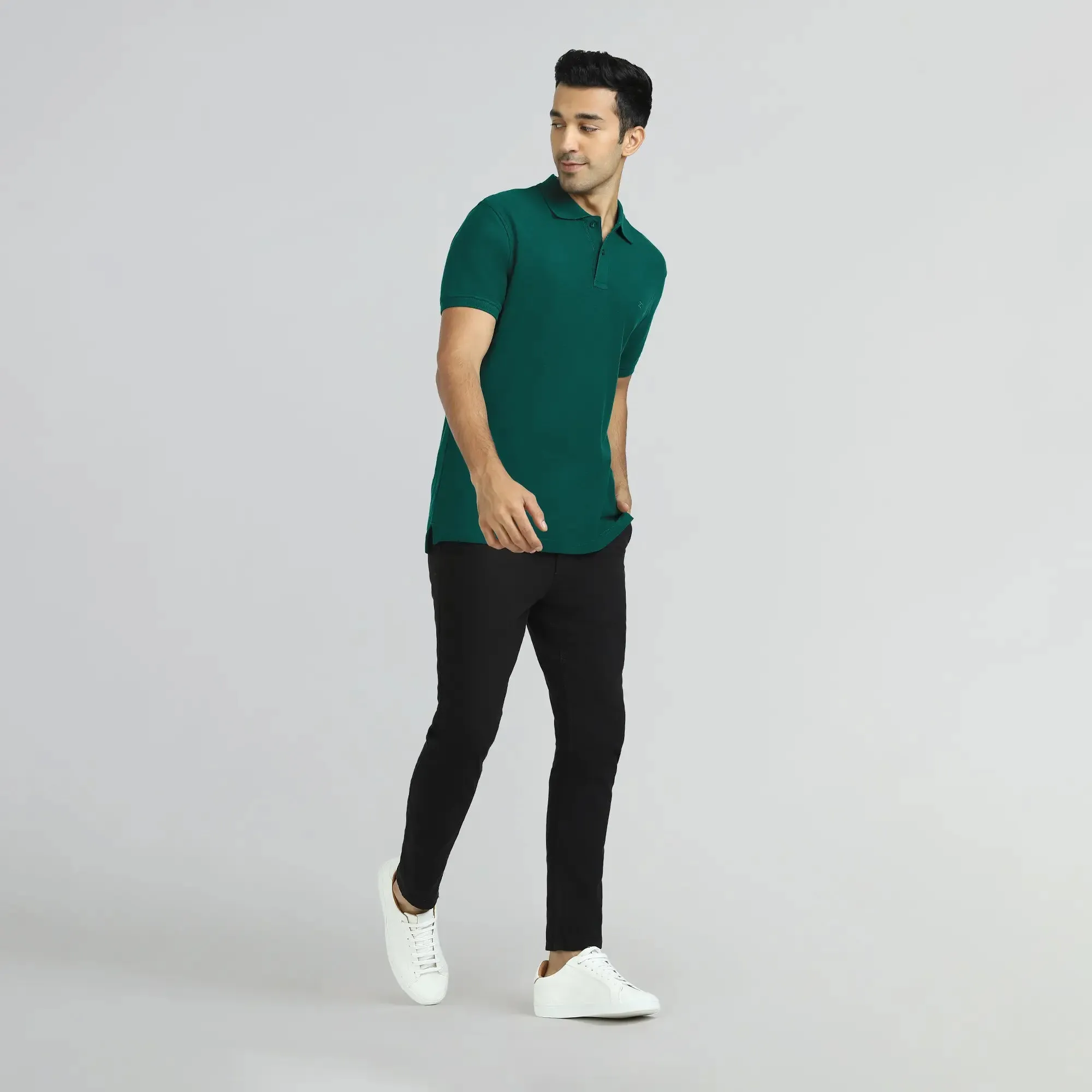 Element Combed Cotton Polo T-shirts Forest Green