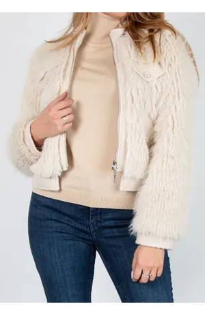 Fur Jacket in Stone