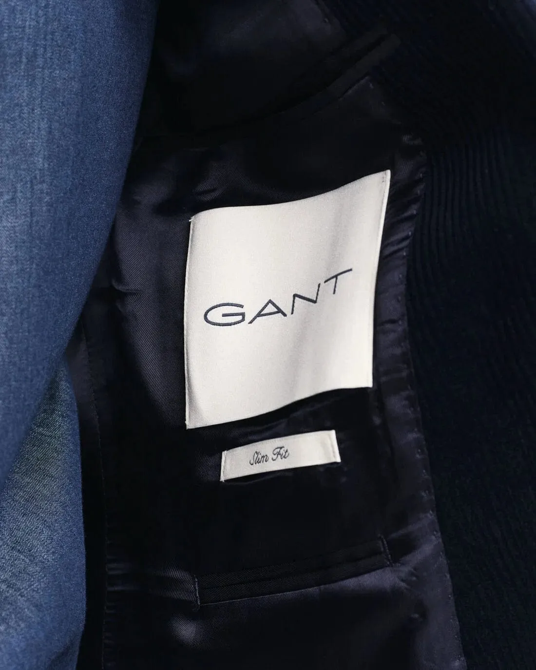GANT Slim Fit Corduroy Suit Jacket in Evening Blue