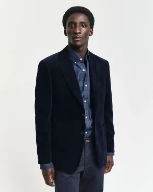 GANT Slim Fit Corduroy Suit Jacket in Evening Blue