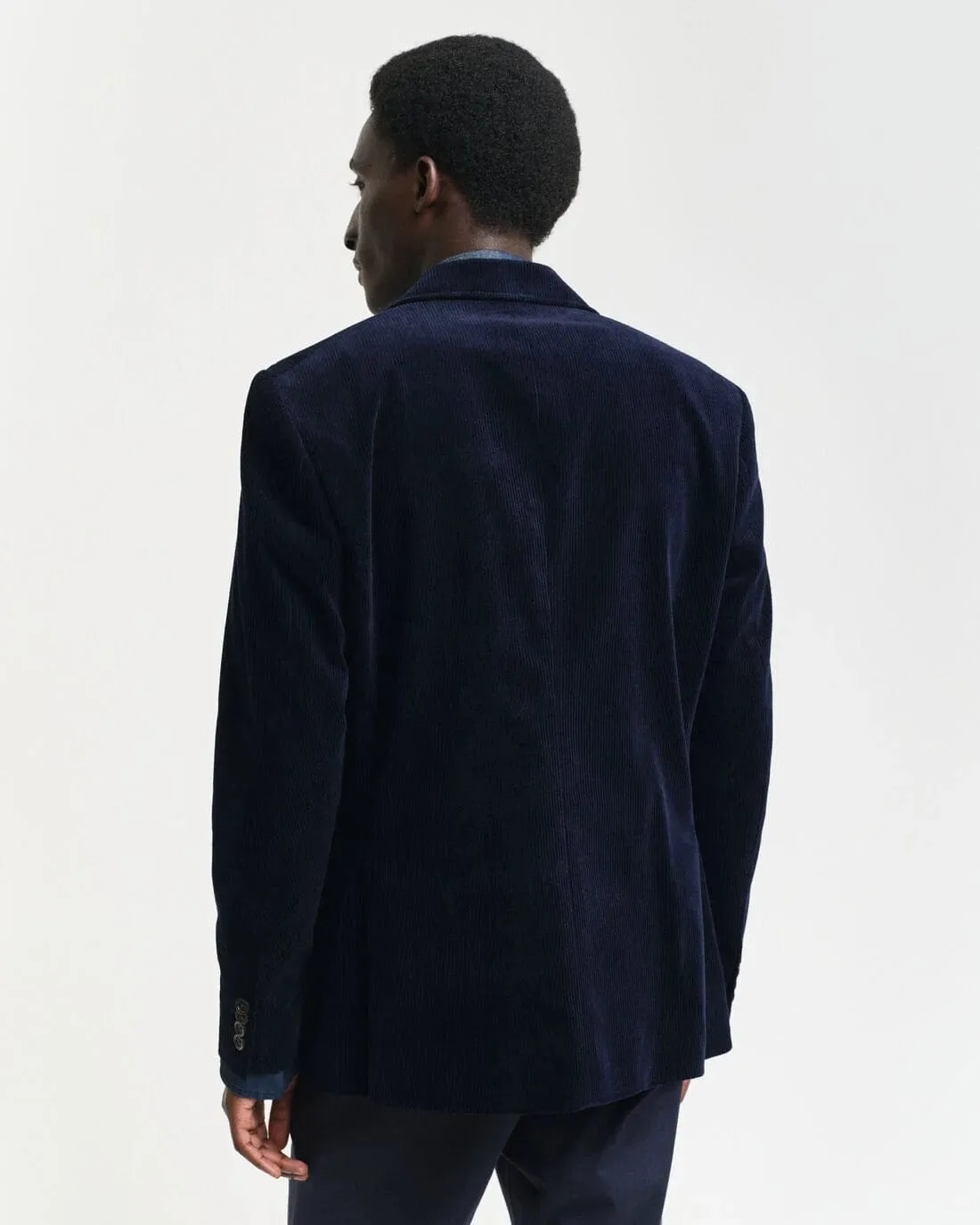 GANT Slim Fit Corduroy Suit Jacket in Evening Blue