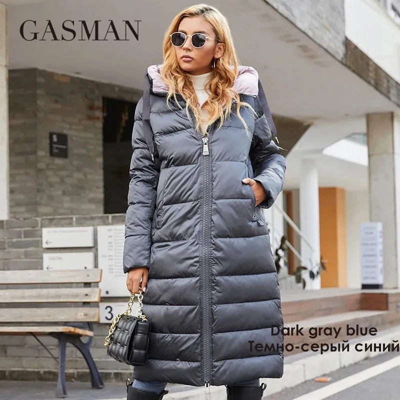 GASMAN Neue 2022 unten jacke weibliche Mode lange Designer frauen winter parka Marke Kontras warme outwear frauen mantel 21792