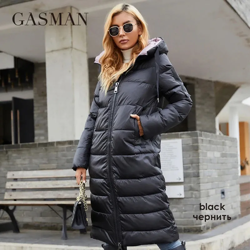 GASMAN Neue 2022 unten jacke weibliche Mode lange Designer frauen winter parka Marke Kontras warme outwear frauen mantel 21792