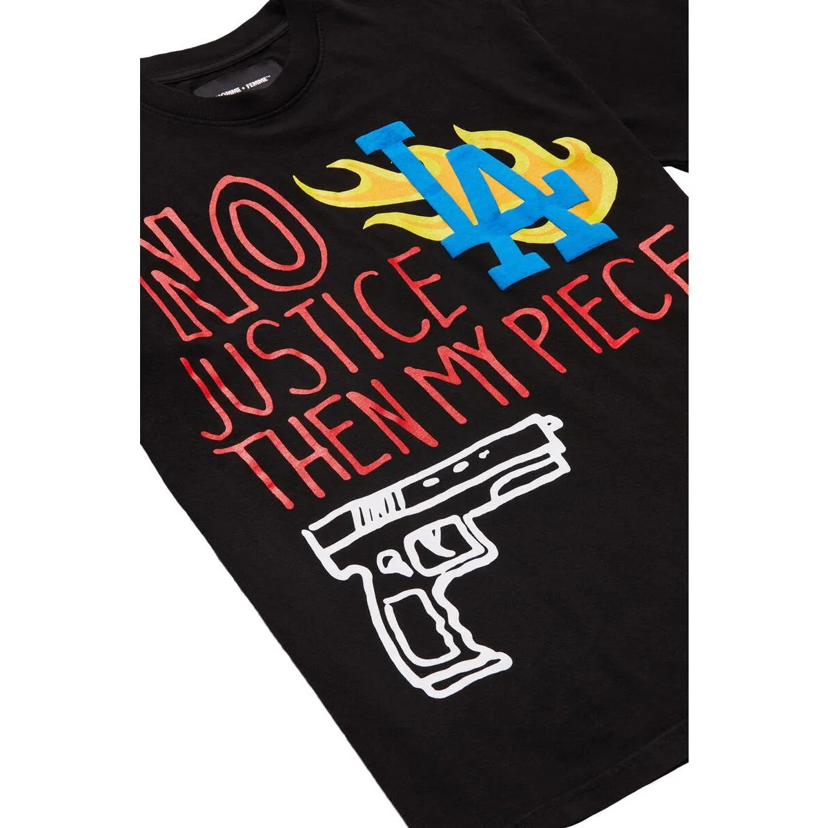 Homme   Femme LA Riots Black Tee