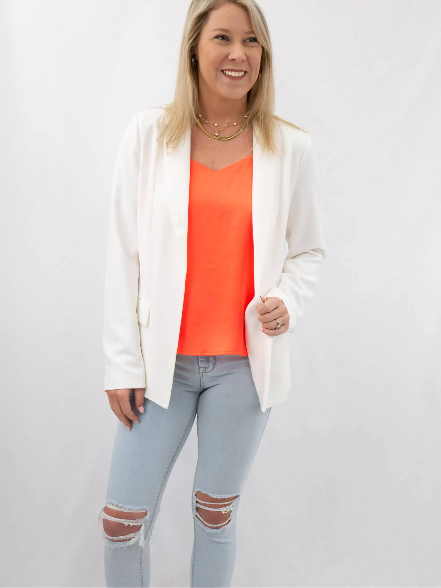 Hot Pink or Classic White Blazer