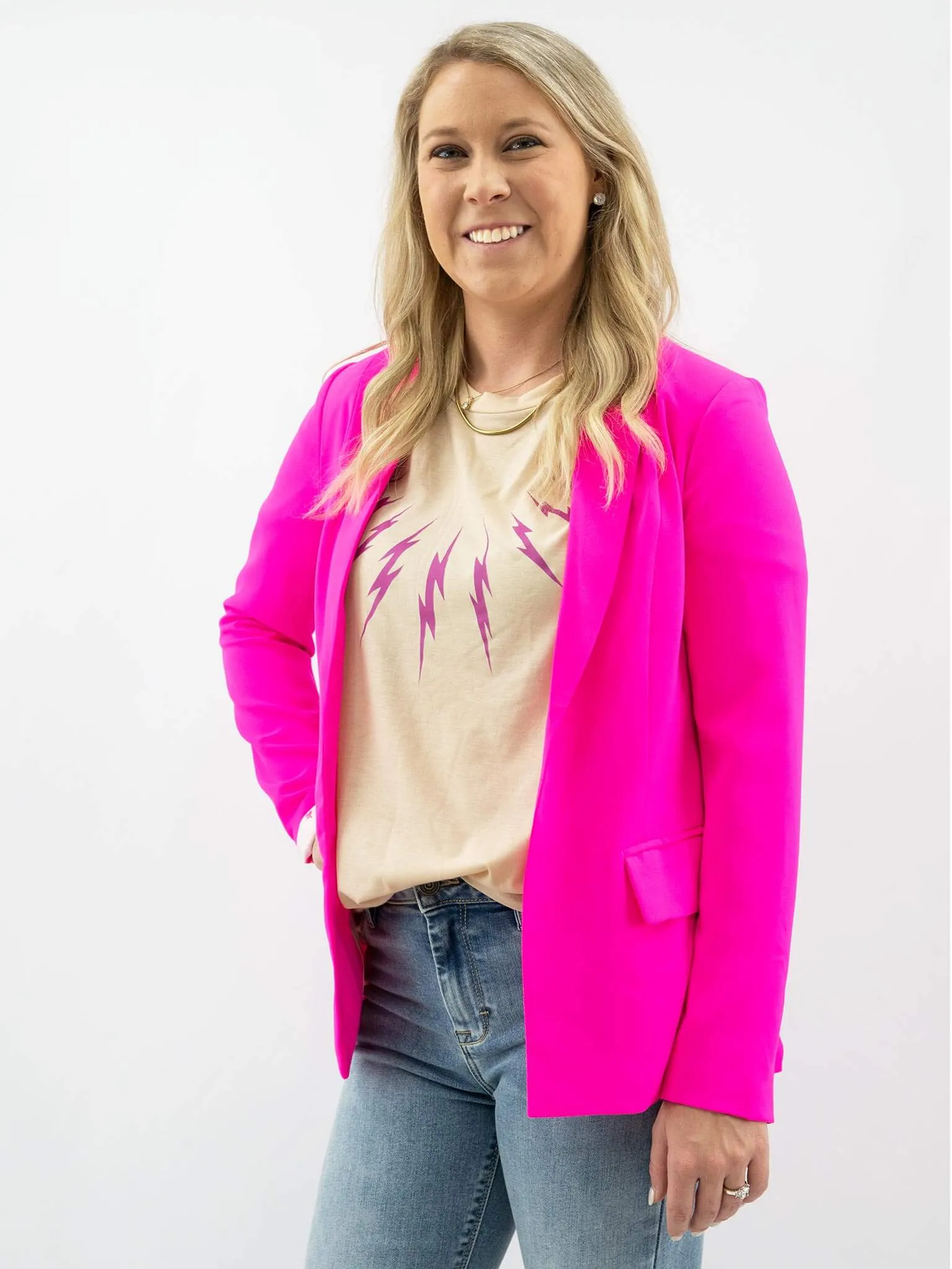 Hot Pink or Classic White Blazer