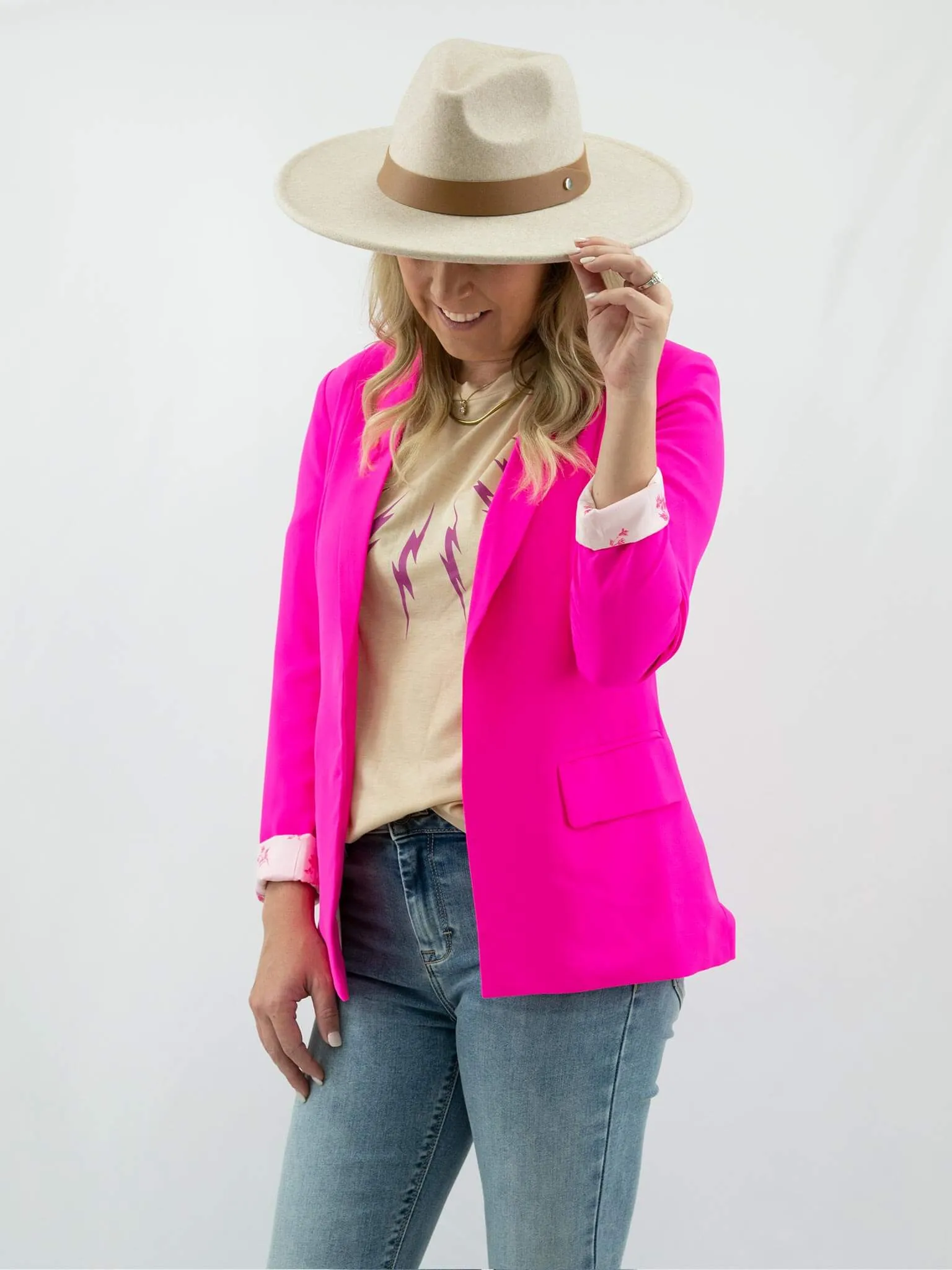 Hot Pink or Classic White Blazer