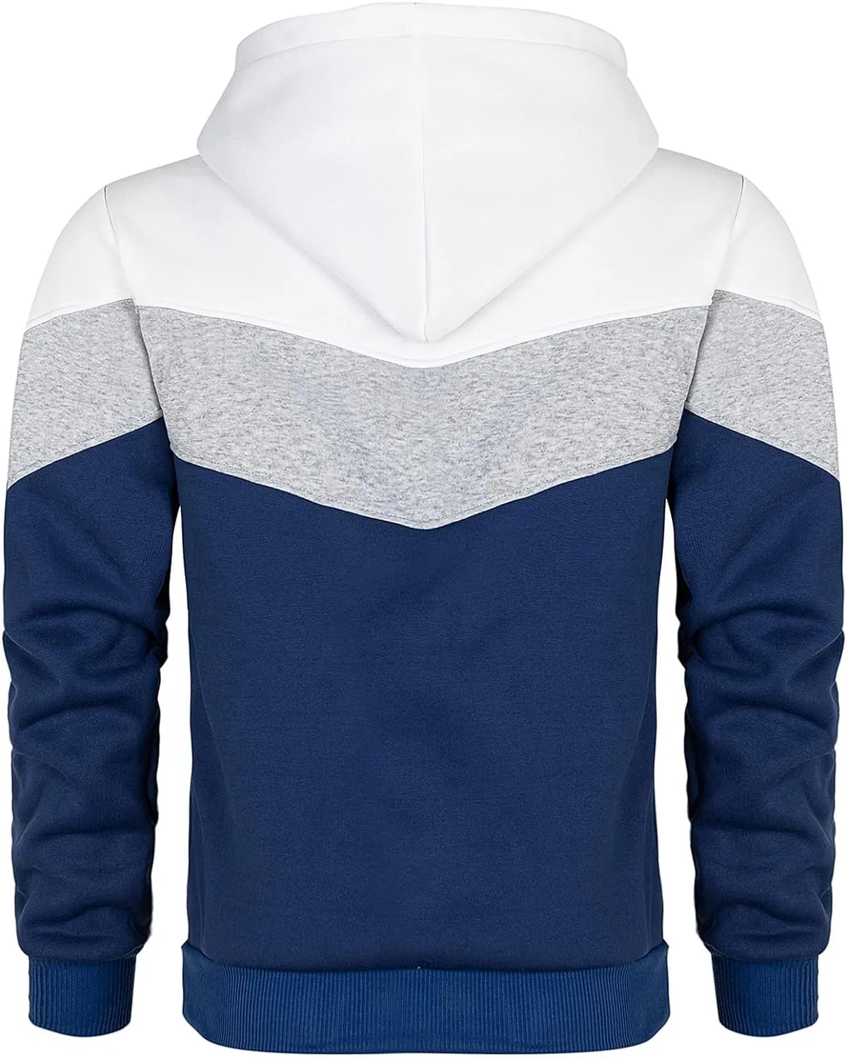 Keasmto Mens Hoodies Pullover Sweatshirt Color Block Fleece Long Sleeve Patchwork Casual Hoodie with Pockets